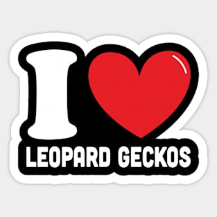 Red Heart I Love Leopard Geckos Sticker